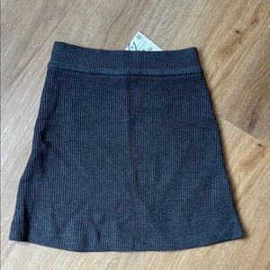 Zara Gray Ribbed A-Line Mini Skirt